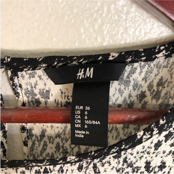 H&M Black White Dot Patterned Long Sleeve Dress - Picture 11 of 13